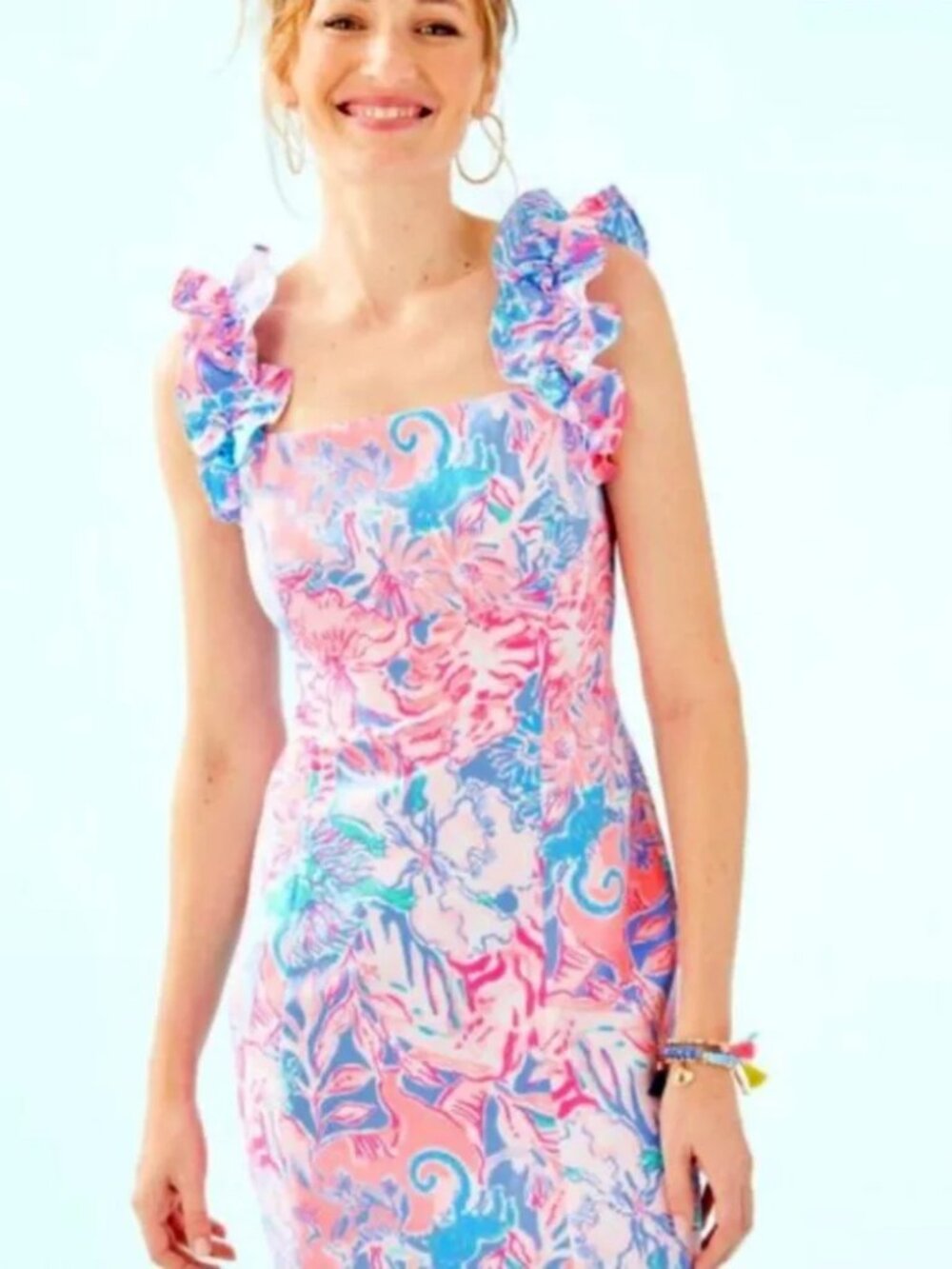 NWT Lilly Pulitzer Steffi Stretch Shift Dress Viva La Lilly size 12